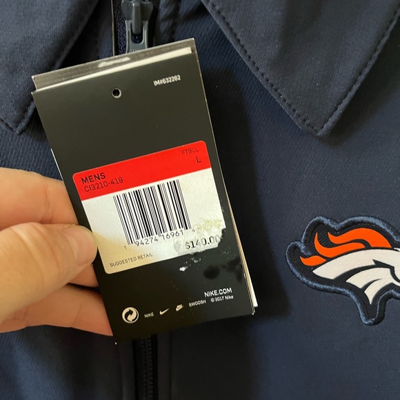 Nike Denver Broncos On Field Jacket Navy Blue and orange men’s large - Picture 7 of 9